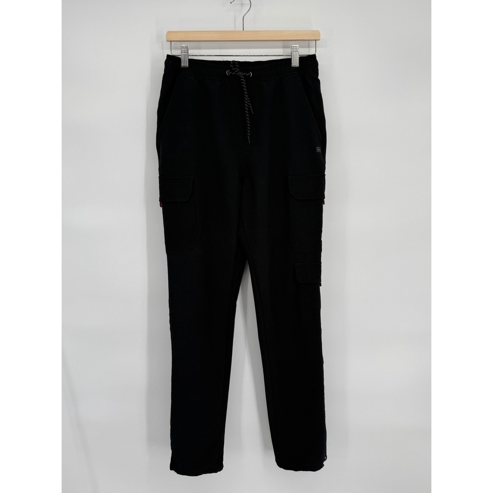 Tony Hawk Sz S‎ Mens Black Cargo Jogger Pants Drawstring Pockets Comfort Fit